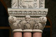 Stone carvings on capital column of Salt Lake City & County Building. Salt Lake City, UT.