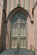 Gothic door of Freemason Street Baptist Church. Norfolk, VA.