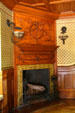Carved stairwell fireplace of Hunter House museum. Norfolk, VA.