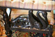 Carved pelican arms of chair in Hunter House museum. Norfolk, VA.