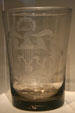 Engraved glass tumbler with Great Seal of the United States made by New Bremen Glassmanufactory, Frederick, MD at Chrysler Museum of Art. Norfolk, VA.