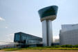 Entrance section & observation tower of National Air & Space Museum, Udvar-Hazy Center. Chantilly, VA.
