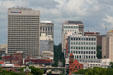 Bank of America, BB&T, American National Bank, & core buildings over Main St. Rail Station on Richmond skyline. Richmond, VA.