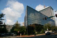Virginia Commonwealth University Children's Pavilion against old & new City Halls. Richmond, VA.
