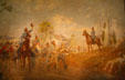 Spring of the Confederacy mural with Stonewall Jackson at Little Sorrel viewing arrival of his Foot Cavalry at Museum of Virginia History. Richmond, VA.