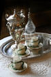 Gorham coffee pot & Haviland demitasse cups at Maymont Mansion. Richmond, VA.