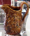 Rockingham-type pitcher showing George Washington in Masonic regalia at Bennington Museum. Bennington, VT.