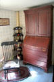 Rocking chair & slant-front desk in birthplace house at President Calvin Coolidge State Historic Park. Plymouth Notch, VT.