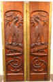 Carved gangway headboards from USS Oregon at Vermont History Center. Barre, VT.