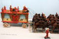 Sudan tableau wagon pulled by camels circus parade figure in circus building at Shelburne Museum. Shelburne, VT.