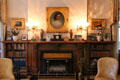 Library fireplace wall at Marsh-Billings-Rockefeller Mansion. Woodstock, VT.