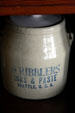 Stoneware crock from Scribblers Inks & Paste of Seattle in Hovander Homestead house. Ferndale, WA.