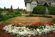 Flower beds at Hovander Homestead planted by Master Gardeners. Ferndale, WA.