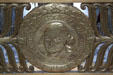 Bronze railing with portrait of George Washington at Washington State Capitol. Olympia, WA.