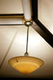 Lamp fixtures in library of Farmer's & Merchant's Union Bank. Columbus, WI.