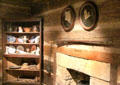 Interior of settlers' cabin at West Virginia State Museum. Charleston, WV.
