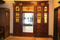 Ornate mahogany stained glass windows from Scott Brothers Drug Store at West Virginia State Museum. Charleston, WV.