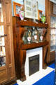 Fireplace in heritage building which houses Fostoria Glass Museum. Moundsville, WV.