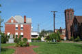 Moundsville streetscape with heritage house & Simpson United Methodist Church. Moundsville, WV.