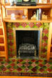 Art tile fireplace of Nagel Warren Mansion. Cheyenne, WY.