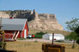 Farm bordering Scotts Bluff National Monument. WY.