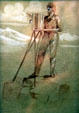 Drawing of pioneer photographer William Henry Jackson at Scotts Bluff National Monument. WY.