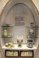 Collection of Wedgwood blue & green jasperware showing how designs were created to sell to women at Lady Lever Art Gallery. Liverpool, England.