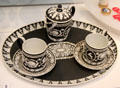 Wedgwood black jasper teaset & tray at Lady Lever Art Gallery. Liverpool, England.