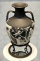Wedgwood black jasperware Portland vase copied by Henry Webber from ancient glass original at Lady Lever Art Gallery. Liverpool, England.