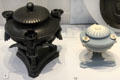 Wedgwood black basalt oil lamp & blue jasper oil lamp at Lady Lever Art Gallery. Liverpool, England.