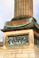 Battle of Waterloo plaque on Liverpool's Wellington's Column. Liverpool, England.