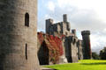 Penrhyn Castle reconstructed after earlier buildings on the site as a country home in the style of a Norman castle. Bangor, Wales.