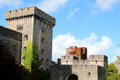 Tower with deep set windows at Penrhyn Castle. Bangor, Wales.