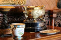 Sideboard with decorative objects in dining room at Penrhyn Castle. Bangor, Wales.
