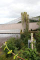 Telford suspension bridge & Stephenson's railway bridge over Conwy River. Conwy, Wales.