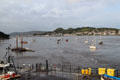 Boats in Conwy harbor. Conwy, Wales.
