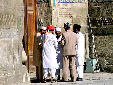 Muslim visitors at Registan in Samarkand. Uzbekistan.