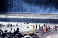 Dammed river used for bathing Klung Kung. Bali, Indonesia.
