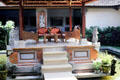 Outdoor sitting area at art gallery. Bali, Indonesia.