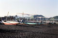 Boats on beach at Kusamba fishing village. Bali, Indonesia.