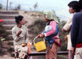 Two Balinese women talking. Bali, Indonesia.