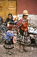 Traditional dress in market in Pisac. Peru.