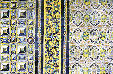 Tiles on cloister walls of San Francisco Monastery, Lima made in 1620 in Seville donated by Inca Princess. Peru.