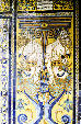 Tiles of satyrs in San Francisco Monastery, Lima. Peru.