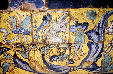 Rabbit tiles in cloister of San Francisco Monastery, Lima donated by Inca Princess. Peru.
