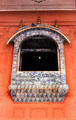 Ornately tiled window on fort in Bikaner. India.