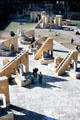 Many stone observational instruments of Jantar Mantar Observatory in Jaipur. India.